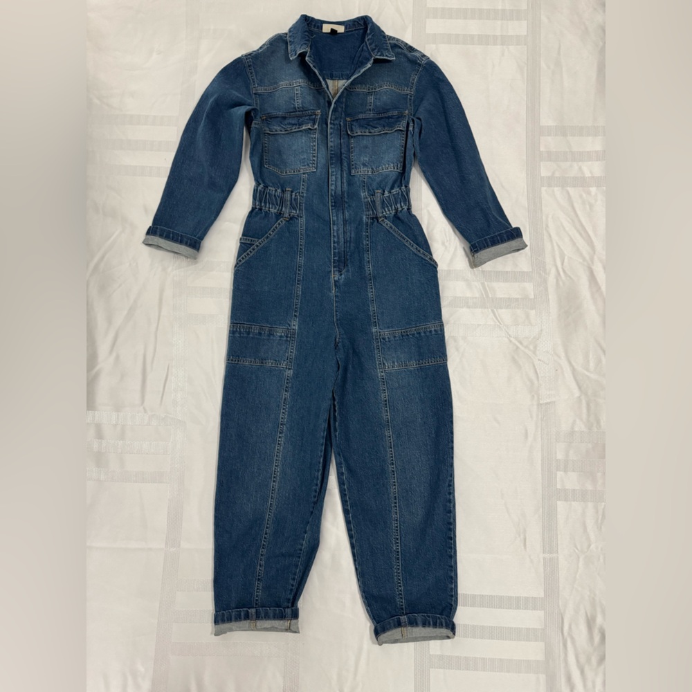 Dark Blue Denim Jumpsuit - Picture 1 of 3